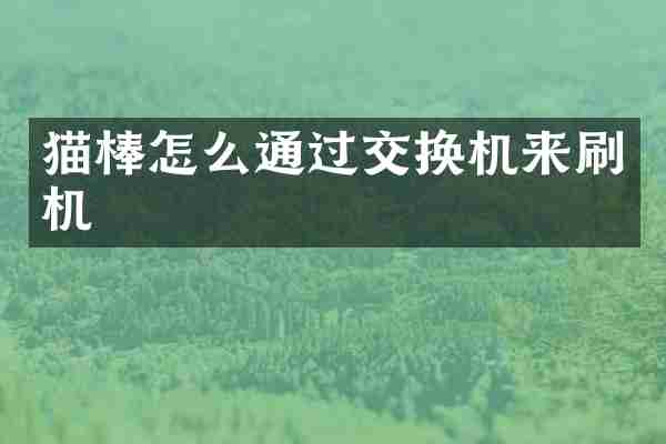 猫棒怎么通过交换机来刷机