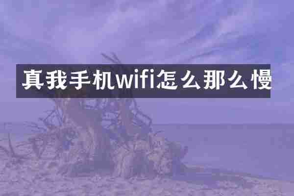 真我手机wifi怎么那么慢