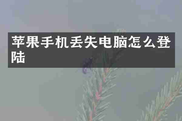 苹果手机丢失电脑怎么登陆