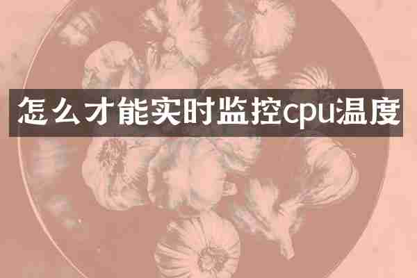 怎么才能实时监控cpu温度