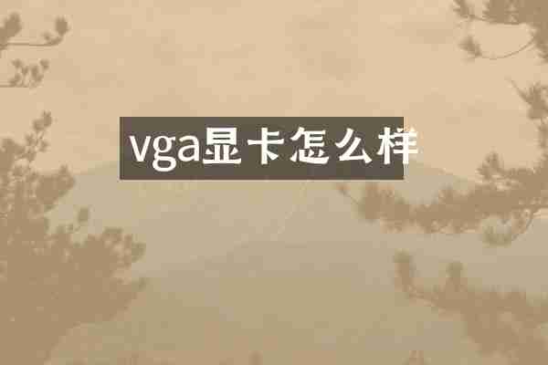 vga显卡怎么样