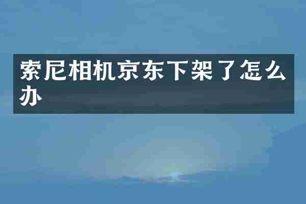 索尼相机京东下架了怎么办