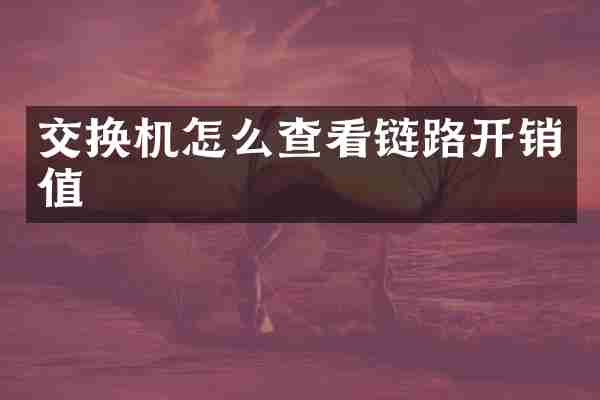 交换机怎么查看链路开销值
