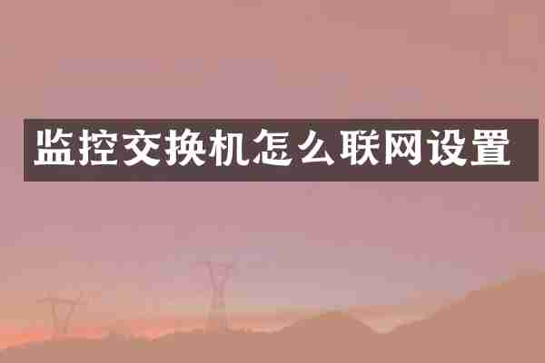 监控交换机怎么联网设置