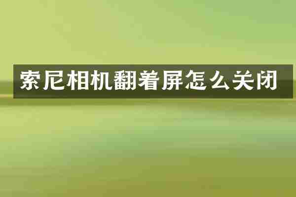 索尼相机翻着屏怎么关闭