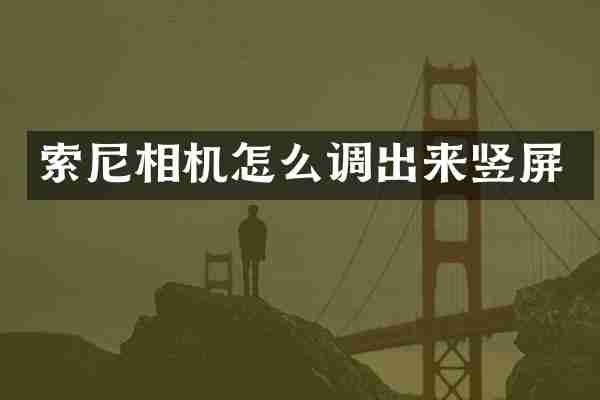 索尼相机怎么调出来竖屏
