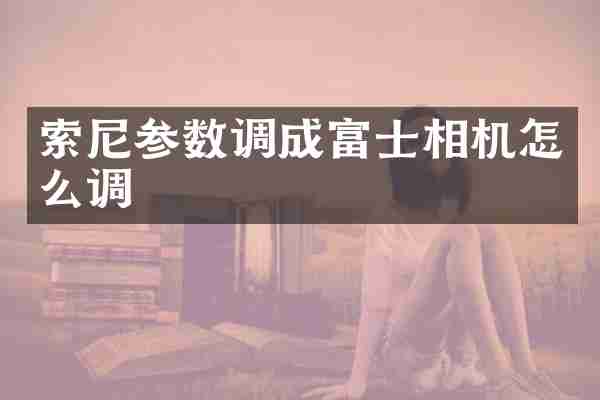索尼参数调成富士相机怎么调