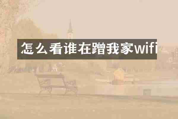 怎么看谁在蹭我家wifi