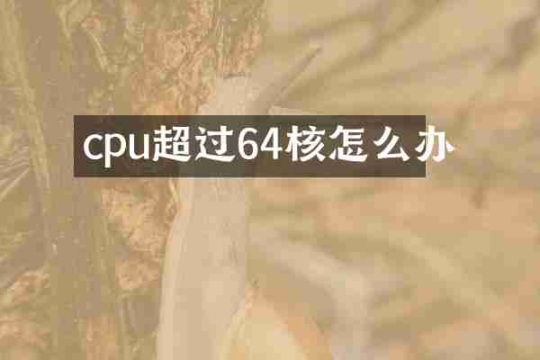 cpu超过64核怎么办