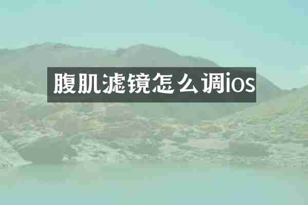 腹肌滤镜怎么调ios