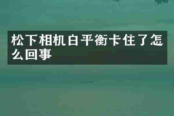 松下相机白平衡卡住了怎么回事