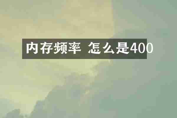 内存频率 怎么是400