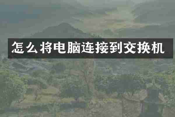 怎么将电脑连接到交换机