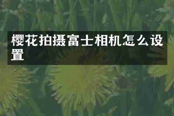樱花拍摄富士相机怎么设置