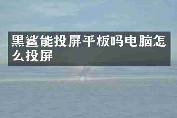 黑鲨能投屏平板吗电脑怎么投屏