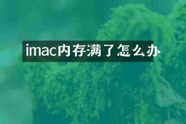 imac内存满了怎么办