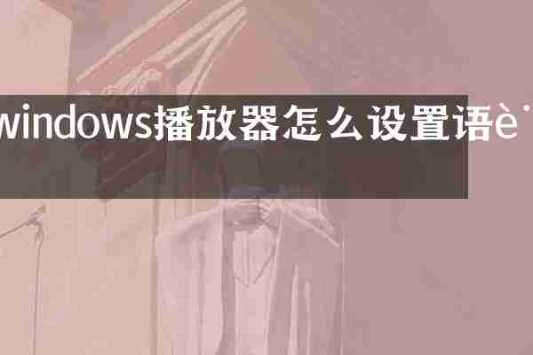 windows播放器怎么设置语言
