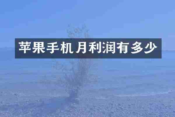 苹果手机月利润有多少