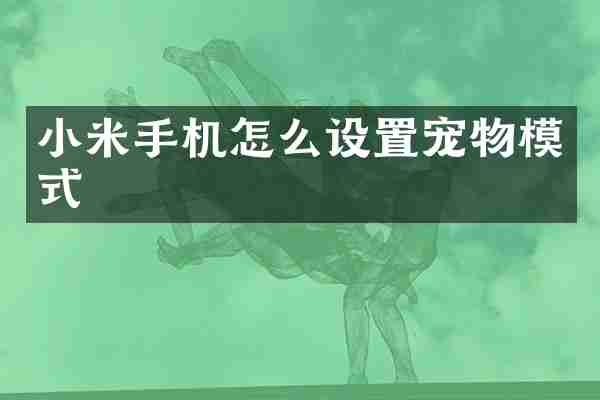 小米手机怎么设置宠物模式