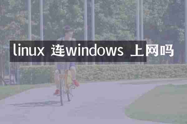 linux 连windows 上网吗