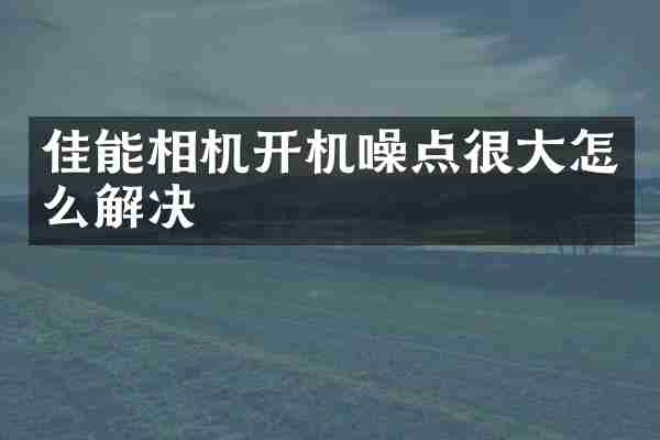 佳能相机开机噪点很大怎么解决