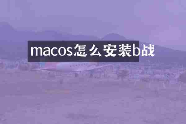 macos怎么安装b战