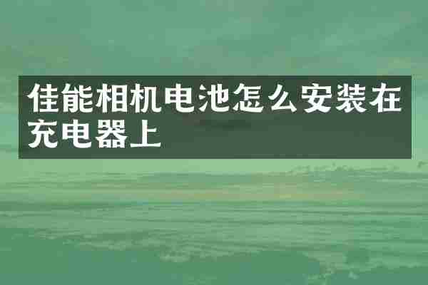 佳能相机电池怎么安装在充电器上