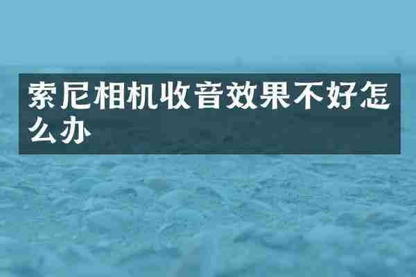 索尼相机收音效果不好怎么办