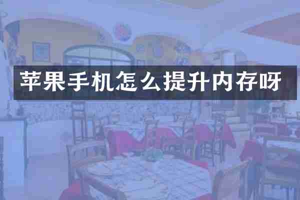 苹果手机怎么提升内存呀