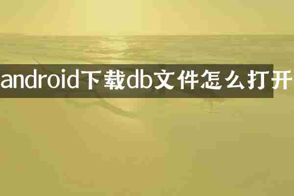 android下载db文件怎么打开