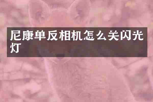 尼康单反相机怎么关闪光灯