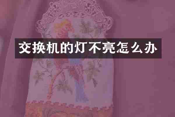 交换机的灯不亮怎么办