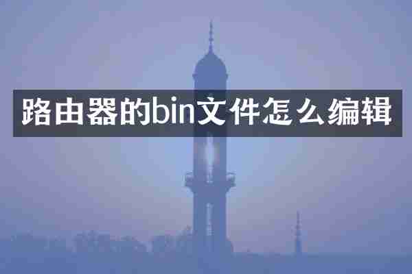 路由器的bin文件怎么编辑