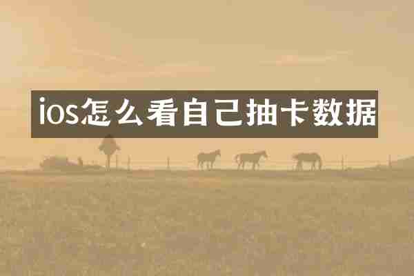 ios怎么看自己抽卡数据