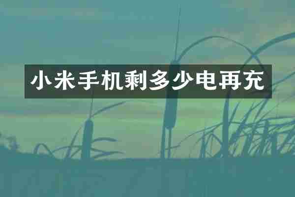 小米手机剩多少电再充