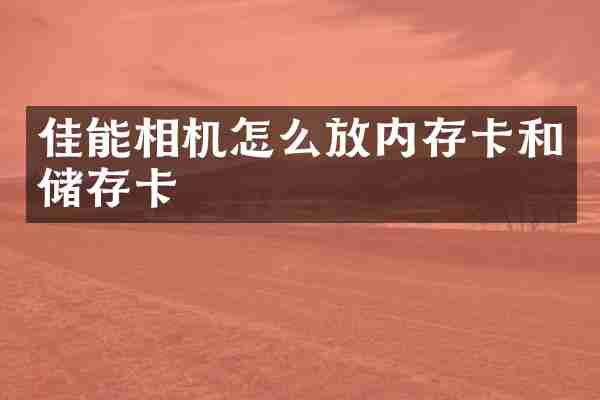佳能相机怎么放内存卡和储存卡