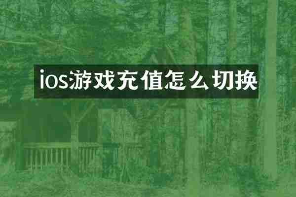 ios游戏充值怎么切换