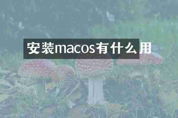 安装macos有什么用