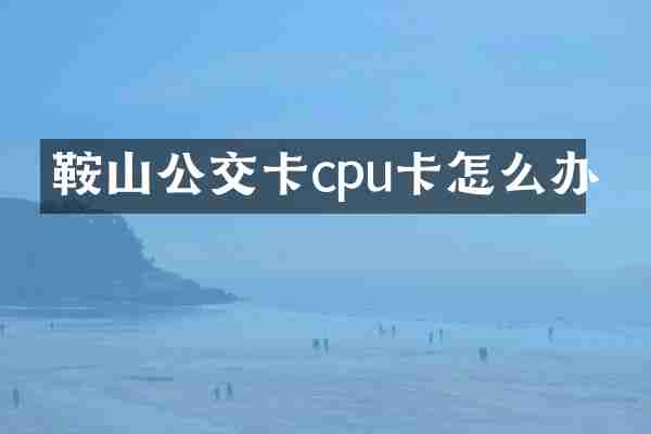 鞍山公交卡cpu卡怎么办