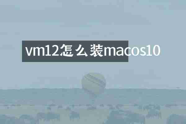 vm12怎么装macos10