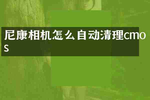 尼康相机怎么自动清理cmos