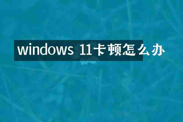 windows 11卡顿怎么办