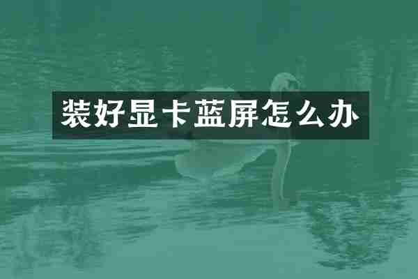 装好显卡蓝屏怎么办