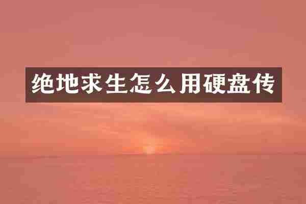 绝地求生怎么用硬盘传