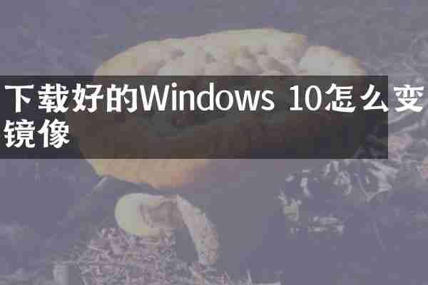 下载好的Windows 10怎么变成镜像