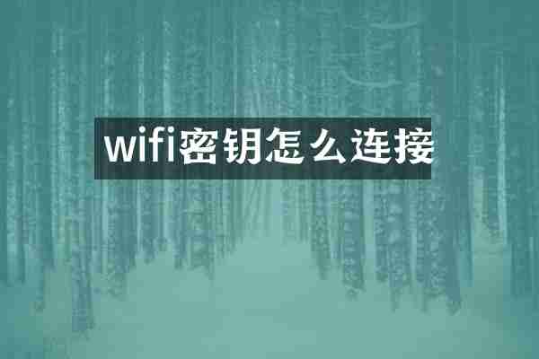 wifi密钥怎么连接