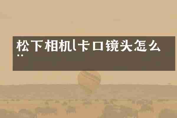 松下相机l卡口镜头怎么用