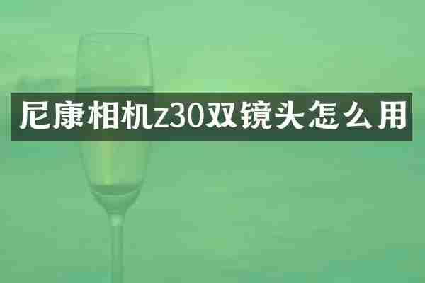 尼康相机z30双镜头怎么用