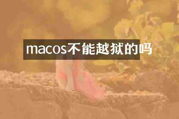 macos不能越狱的吗