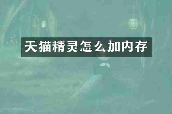 天猫精灵怎么加内存